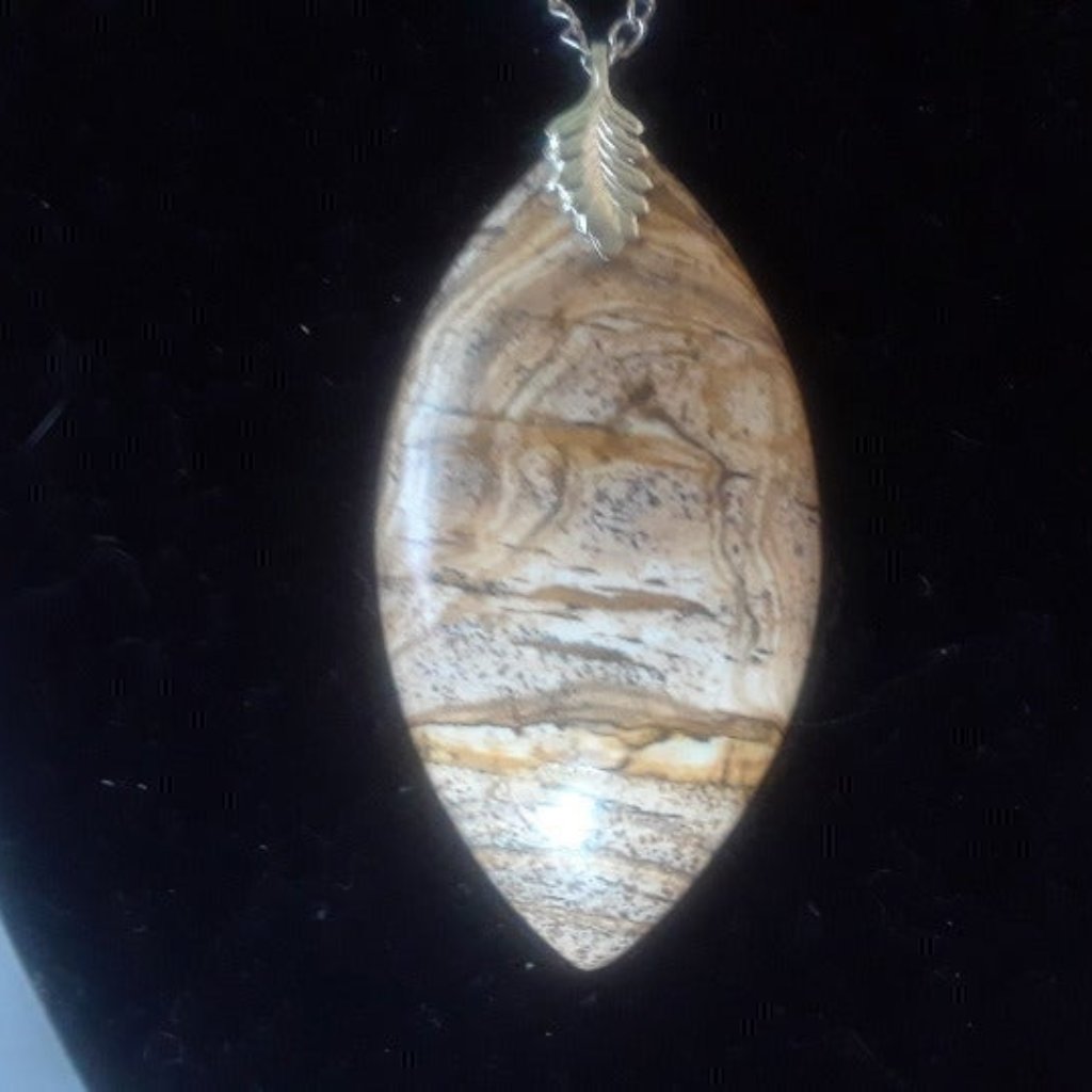 Picture Jasper Cabochon Pendant Z621